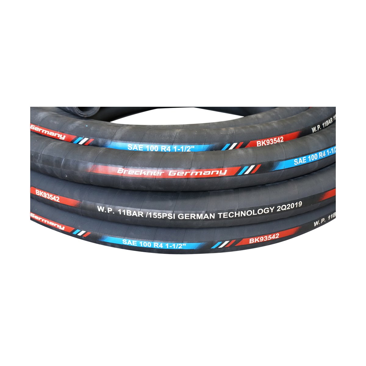 Rola furtun presiune hidraulic 25m cu dubla insertie textila DN38 (int. FI38/ext. FI55) SAE 100 R4 1-1/2